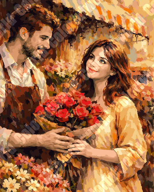 Rose Vintage Lovers(36-60+colors) Paint By Numbers
