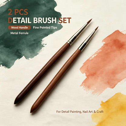2PCS Wooden Handled Detail Brush