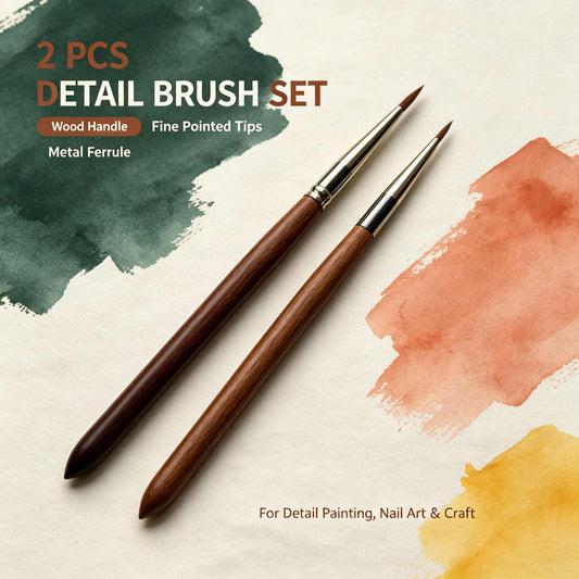 2PCS Wooden Handled Detail Brush