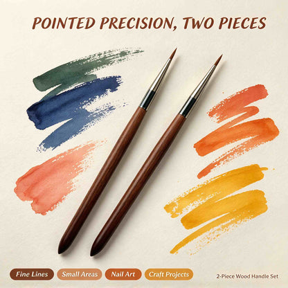 2PCS Wooden Handled Detail Brush