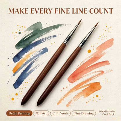 2PCS Wooden Handled Detail Brush