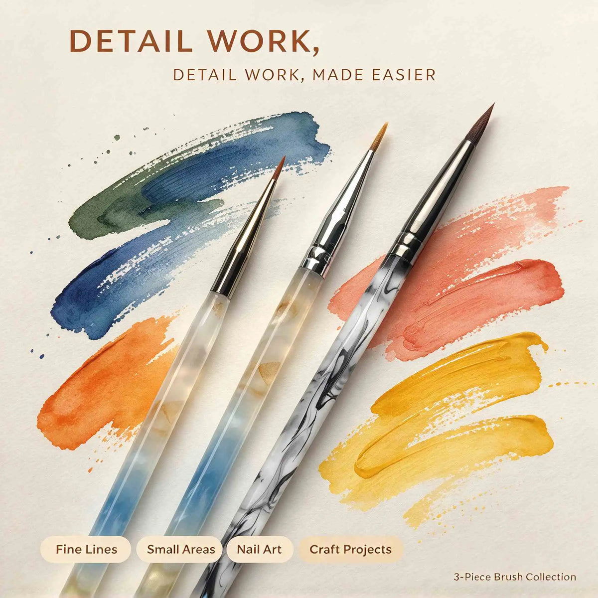 3PCS Ink Wash style Detail Brushes