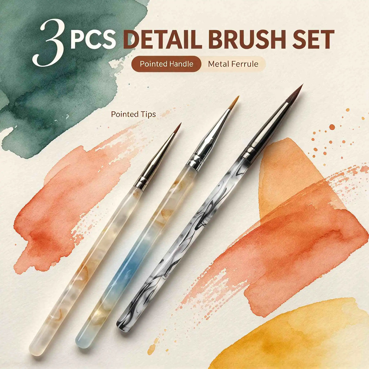 3PCS Ink Wash style Detail Brushes