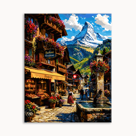 Alpine Mountain Town 1（36-80+colors）