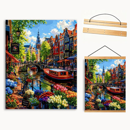 Amsterdam Canal Lane 2（36-80+colors） Paint By Numbers
