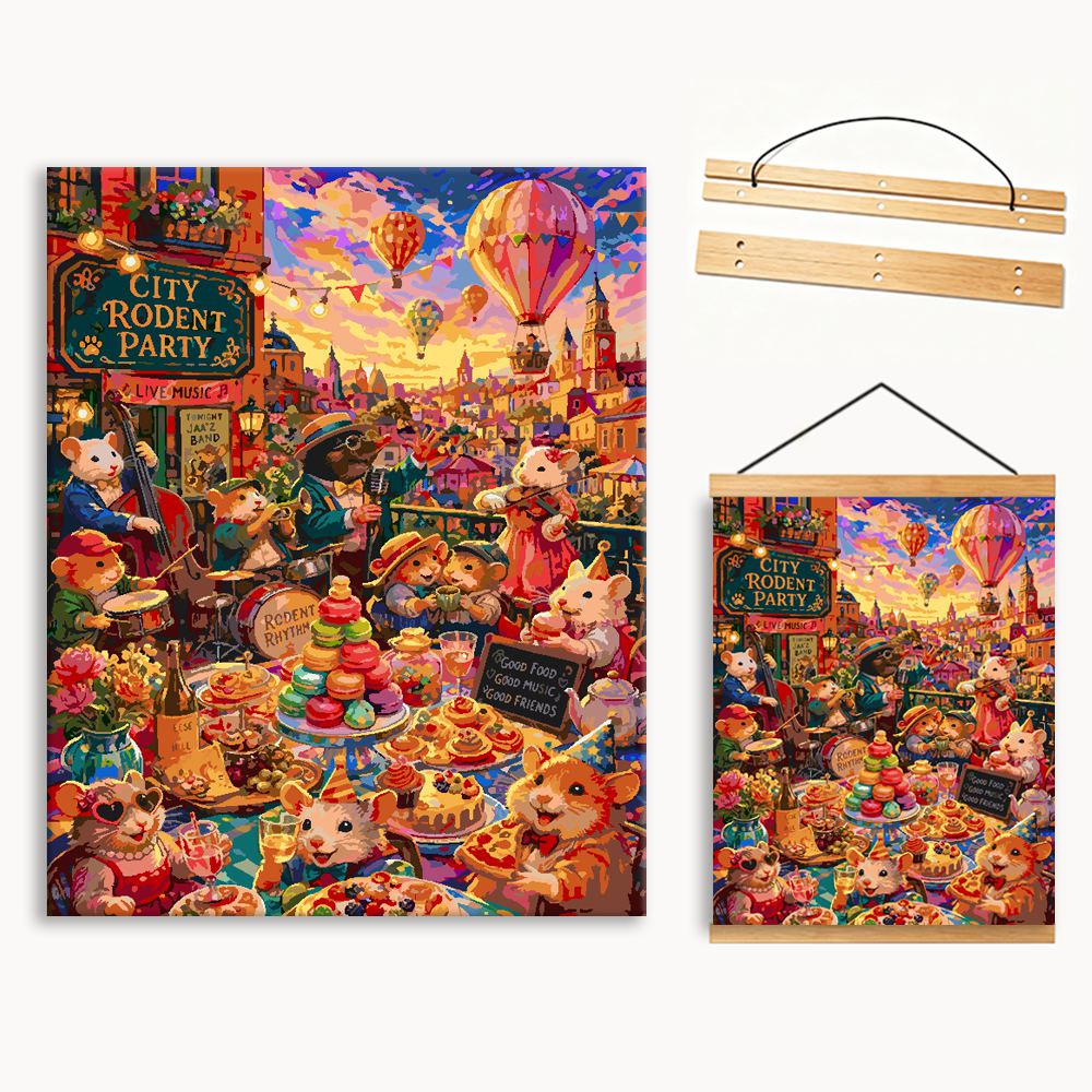 Animal Roof Party 1（36-60+colors）Paint By Numbers