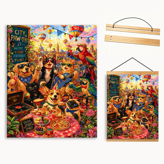 Animal Roof Party 5（36-80+colors）Paint By Numbers