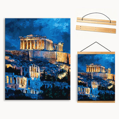 Athens Night Ruins Paint By Numbers