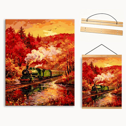 Autumn Rail Stream Paint By Numbers