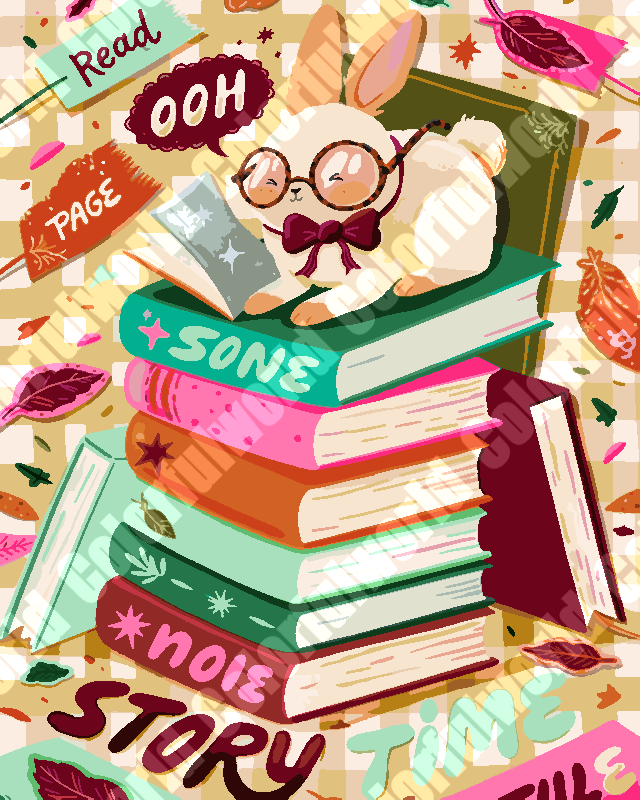 Book Stack Bunny
