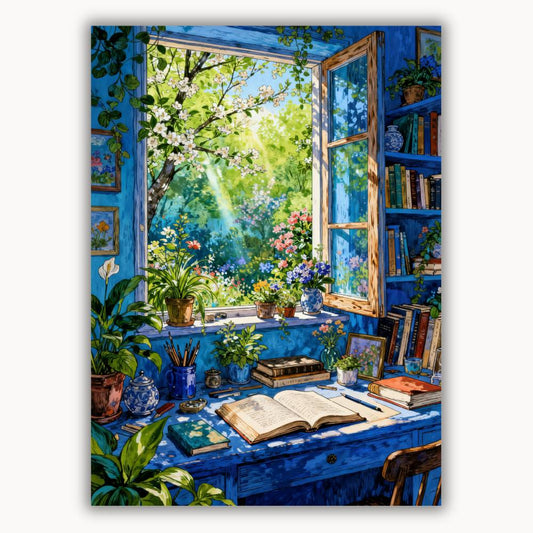 Books and Shadows by a Sunny Window 1