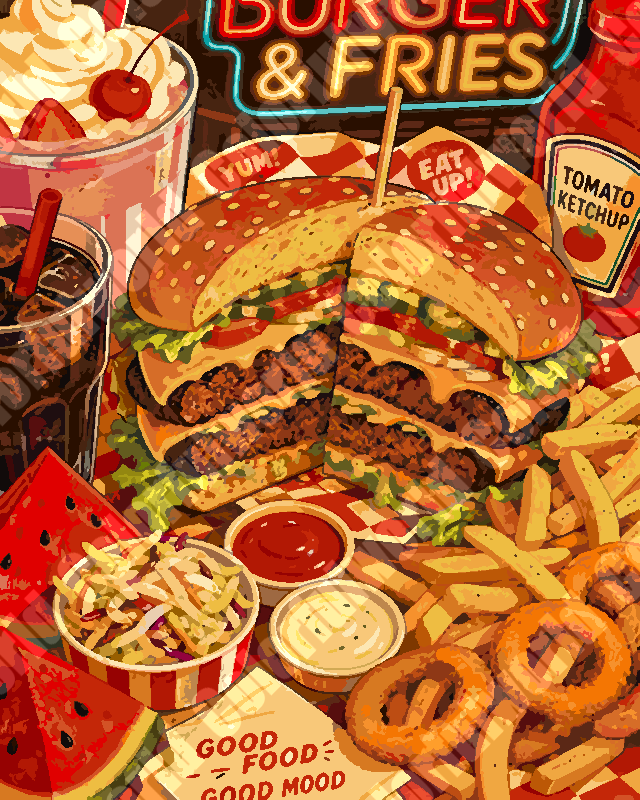 Burger Platter（36-80+colors）
