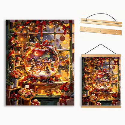 Christmas Snow Globe Window With Garland（36-60+colors）Paint By Numbers