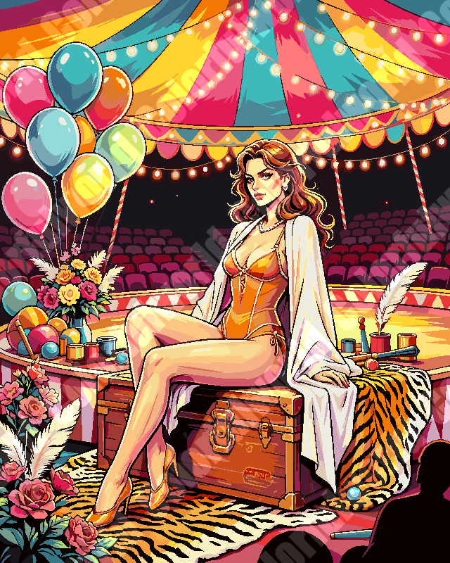 Circus Balloon Lady Paint By Numbers