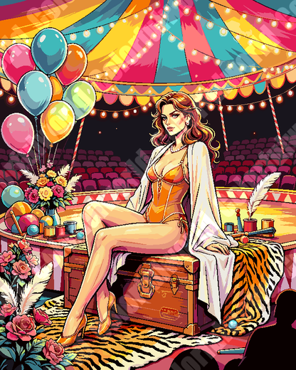 Circus Balloon Lady Paint By Numbers