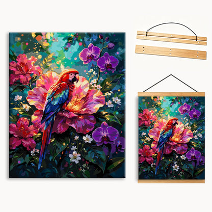 Colorful Parrot And Peony（36-60+colors）Paint By Numbers