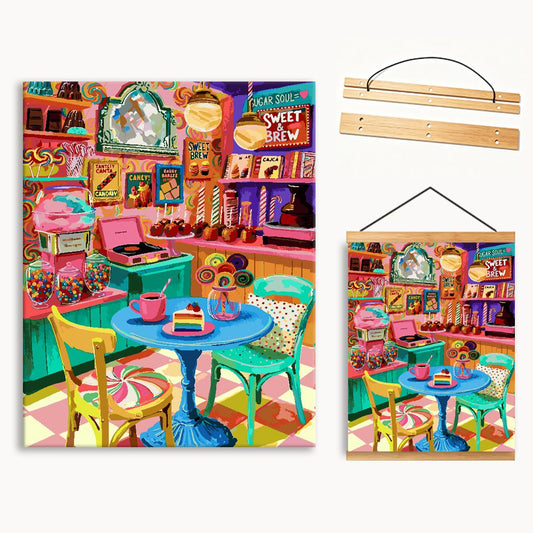 Colorful Tea Bistro 5（36-60+colors）Paint By Numbers