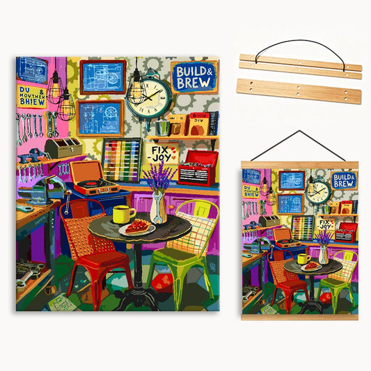 Colorful Tea Bistro 6（36-60+colors）Paint By Numbers
