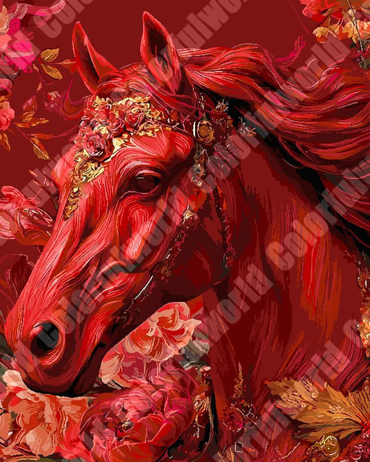 Crimson Steed Paint By Numbers