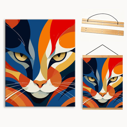 Cubist Feline Portrait Paint By Numbers