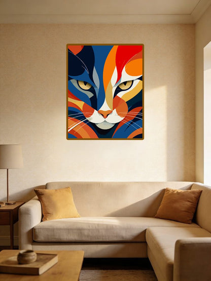 Cubist Feline Portrait Paint By Numbers