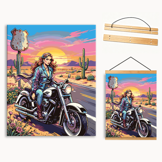Desert Sunset Biker Paint By Numbers