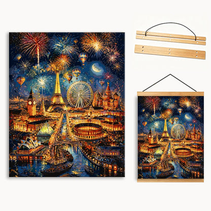 Firelight Fantasy Town（36-60+colors）Paint By Numbers