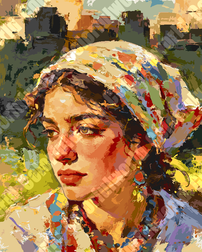 Floral Headscarf Lady