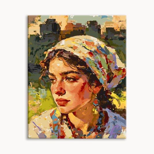 Floral Headscarf Lady