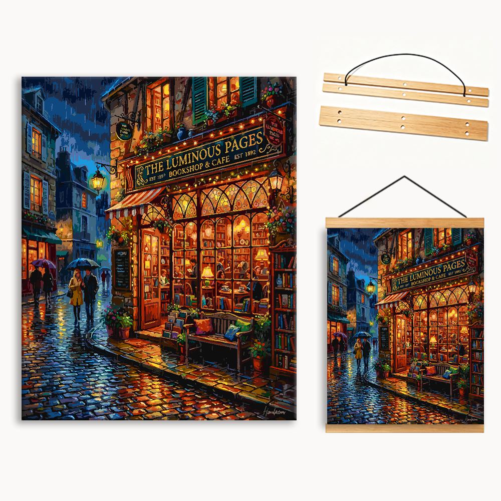 Glowing Book Cafe（36-80+colors） Paint By Numbers