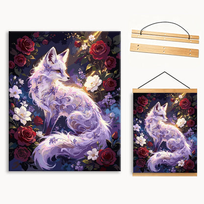 Glowing Purple Fox In Rose Garden（36-60+colors）Paint By Numbers