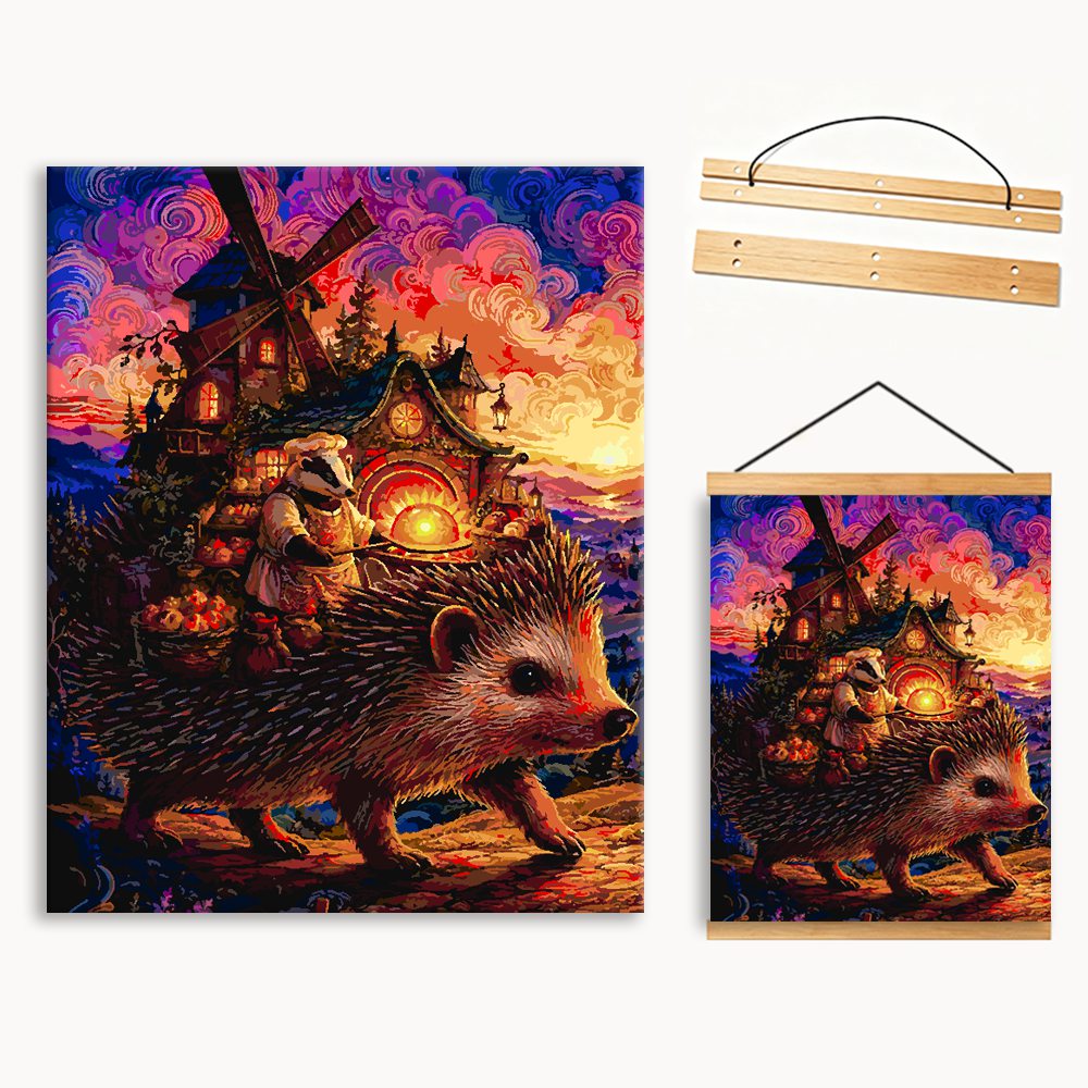 Hedgehog Windmill Dusk（36-60+colors）Paint By Numbers