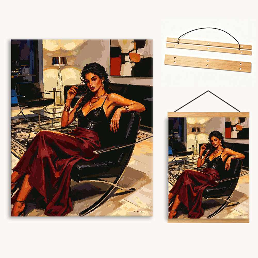 Lounge Burgundy Elegance Paint By Numbers