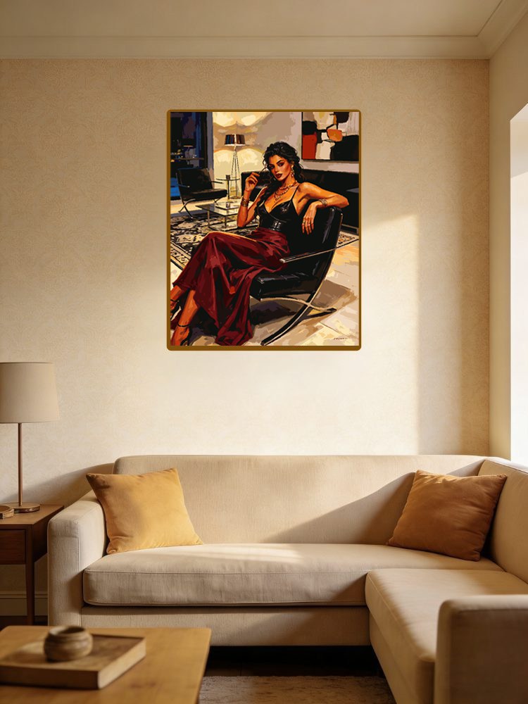 Lounge Burgundy Elegance Paint By Numbers