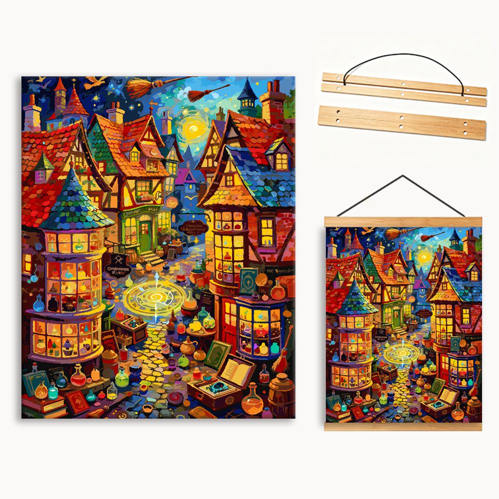Magic Town Twilight 2（36-80+colors）Paint By Numbers
