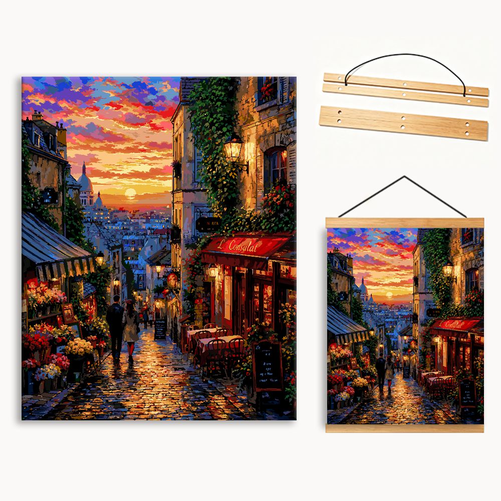 Montmartre Dusk Lane 1（36-80+colors） Paint By Numbers