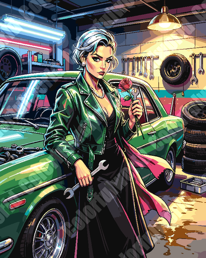 Neon Garage Queen Paint By Numbers