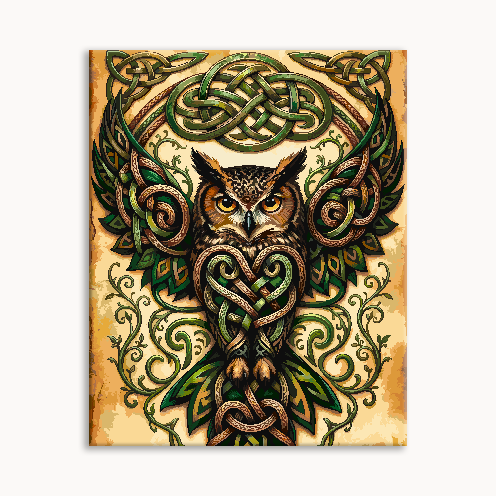 Ornate Owl Tapestry（36-60+colors）