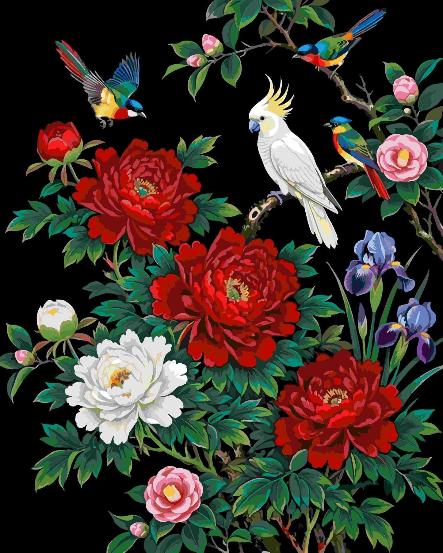Parrots and Peonies 1
