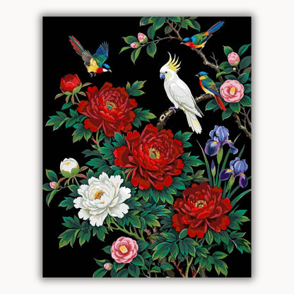 Parrots and Peonies 1