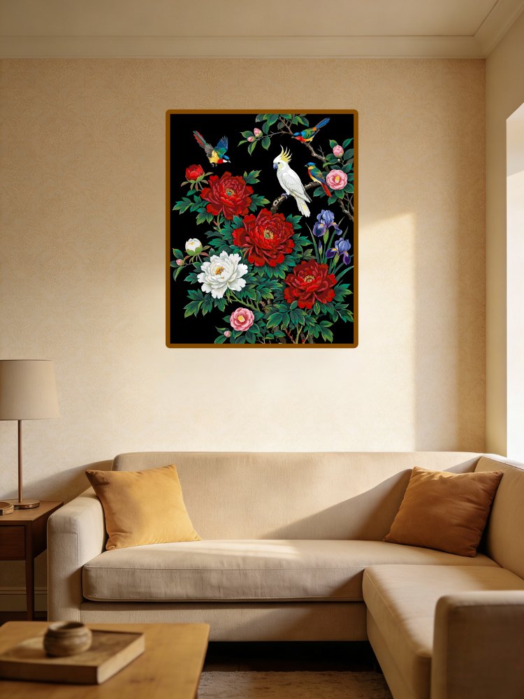 Parrots and Peonies 1