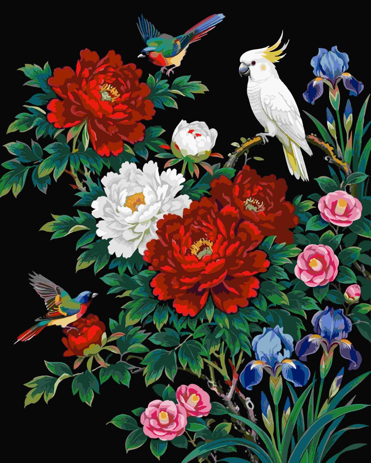 Parrots and Peonies 2