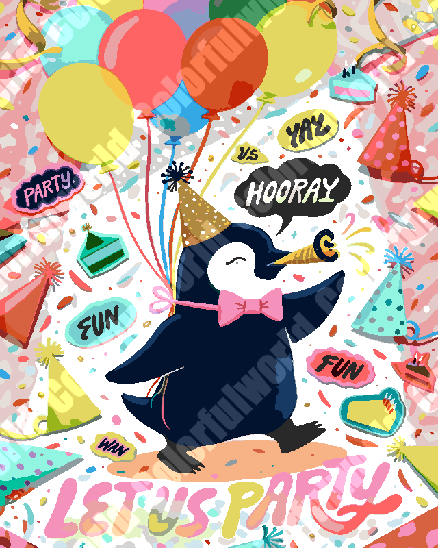 Party Penguin Art