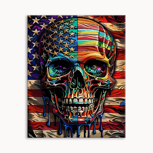Patriotic Skull Art（36-80+colors）