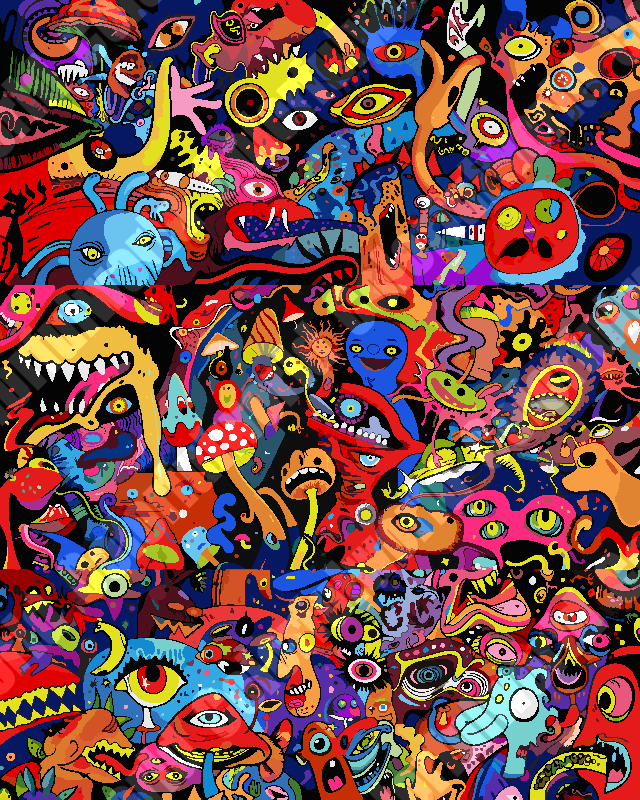 Psychedelic Burst Mural（36-60+colors）