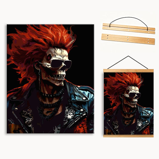 Punk Fiery Skull Paint By Numbers