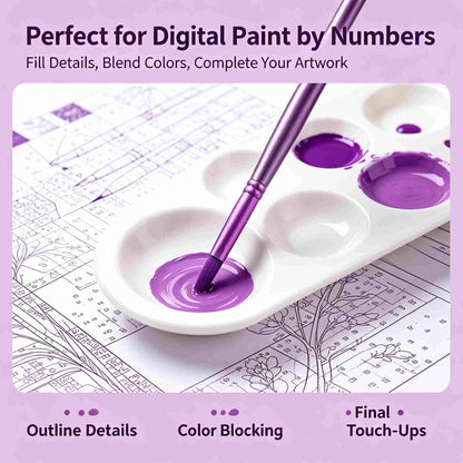 Purple Nylon Hair Watercolor Brushes（6PCS）