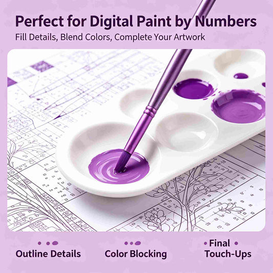Purple Nylon Hair Watercolor Brushes（6PCS）