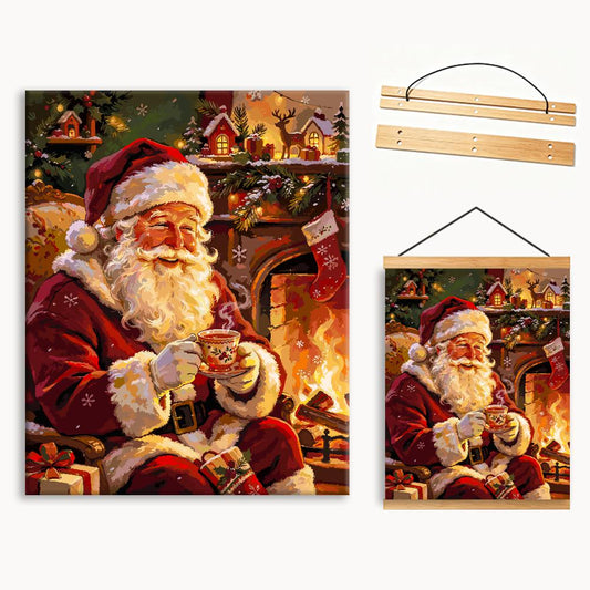 Santa Making Cookies By Warm Fireplace（36-60+colors）Paint By Numbers