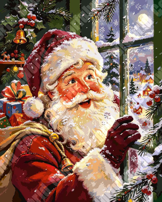 Santa Snow Window Sack （36-60+colors）Paint By Numbers